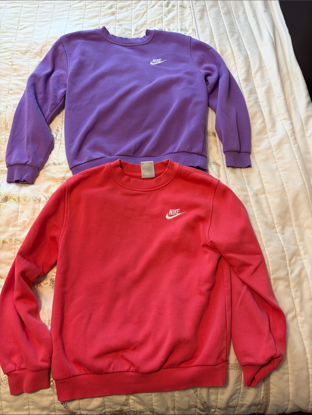 Nike Purple and Pink Crewneck Sweatshirts